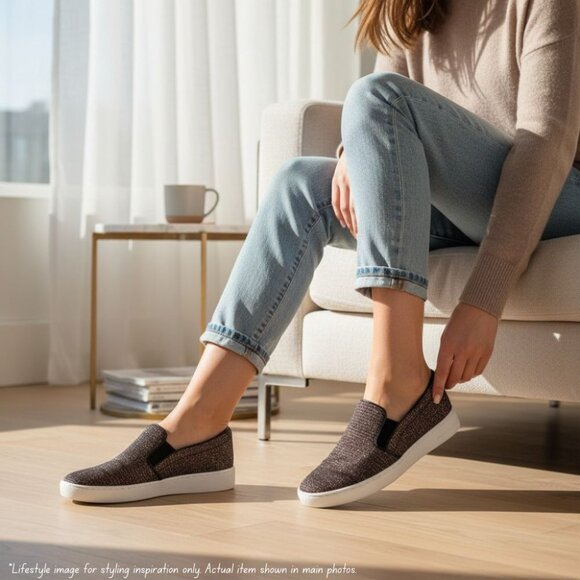 MICHAEL Michael Kors Keaton Slip-On Sneakers โ Glitter Chain Mesh โ Size 6.5M - Picture 2 of 8